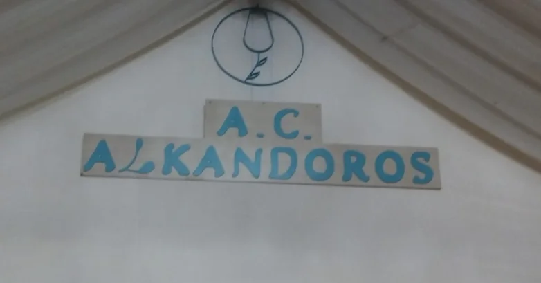 Rótulo de madera para caseta A.C. Alkandoros